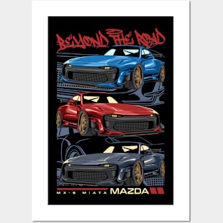 Miata MX-5 Racing Car Posters and Art